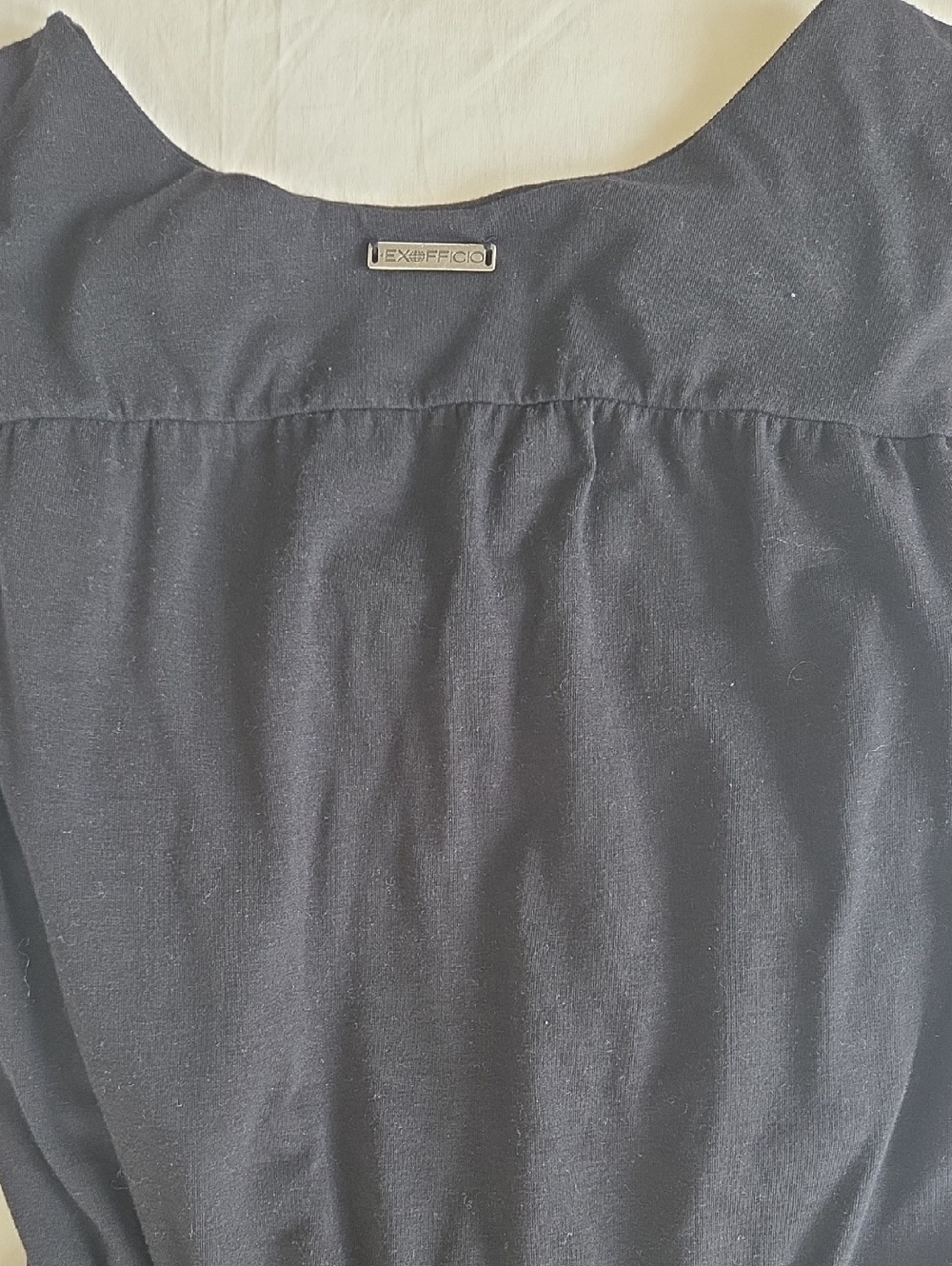Ex-Officio Go-To 24 Hr. V-Neck Shelf Bra Travel Dress W/ Pockets Black Medium - Picture 8 of 8